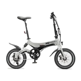 MiRiDER Electric Bike MiRiDER One Folding Electric Bike - Lightweight Magnesium Alloy Foldable eBike with 36V 7Ah Integrated Battery | Thumb Throttle With Pedal Assist | 16" Wheels with Aero Rims (Platinum Silver)