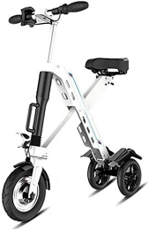 MIYNTB Electric Bike MIYNTB Folding Electric Bike, Adult Mini Folding Electric Car Bike Aluminum Alloy Frame Lithium Battery Bike Outdoors Adventure for Adult, White