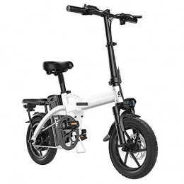 MMBE Bike MMBE Ebike Lightweight Folding Aluminum with Pedals, Power Assist And 48V Lithium-ION Battery, 18 Inch Electric Bike With Wheels And 400W Hub Motor, White