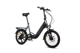 Moma Bikes Bike Moma Bikes, E-20 PRO, Electric City Folding Bike, Grey, Aluminum, Full SHIMANO 7 Speeds, Hydraulic Disc Brakes & Integrated Bat. Ion Lithium 48V 13Ah
