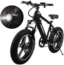 LEFJDNGB Electric Bike Mountain electric bicycle 48V20 inch double disc brakes road bike LED light shock absorption snow off-road electric power assist bicycle