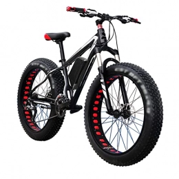 LIU Electric Bike Mountain Electric Bike 26 Inches Fat Tire 1500w Rear Wheel Motor Hydraulic 48V Li-Ion Battery Electric Snow Ebike (Color : Black)
