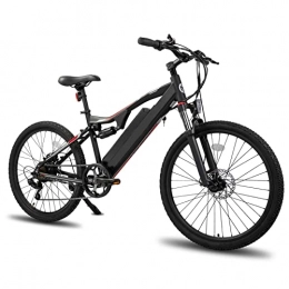 WMLD Bike Mountain Electric Bike for Adults 250W / 500W 10Ah Wheel Hub Motor Aluminum Frame Rear 7-Speed Electric Bicycle (Color : Black, Size : 250W)