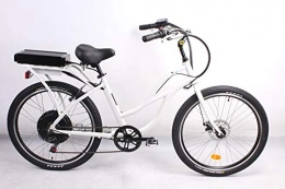 movable 500W 48V 10.4AH Electric Bike 26'x2.125 Bike Cruiser 7 Speeds Shimano Derailluer Snow Beach eBike Bicycle Mechanical disc brake system for women (white)