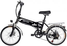 MQJ Electric Bike MQJ Ebikes 20 inch Electric Bicycle for Adults, Foldable Electric Bike / Electric Commuting Bike with 48V 10.5 / 12.5Ah Battery, and Professional 7 Speed Gears, Black, 12.5Ah