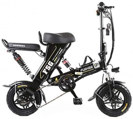 MQJ Electric Bike MQJ Ebikes Electric Bikes for Adults, 12 inch Tire Folding Electric Bicycle with 8 / 10 / 12.5Ah Lithium Battery, Stylish Ebike with Unique Design, 3 Work Modes, Max Speed is 25Km / H, Black, 12.5Ah