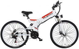 MQJ Bike MQJ Ebikes Electric Mountain Bike, 24" / 26" Hybrid Bicycle / (48V12.8Ah) 21 Speed 5 Files Power System, Double E-Abs Mechanical Disc Brakes, Large-Screen LCD Display, White, 24
