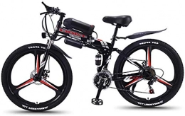 MQJ Bike MQJ Ebikes Electric Mountain Bike, Folding 26-Inch Hybrid Bicycle / (36V8Ah) 21 Speed 5 Speed Power System Mechanical Disc Brakes Lock, Front Fork Shock Absorption, up to 35Km / H, Black, One Piece Whe
