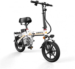 MQJ Bike MQJ Ebikes Fast Electric Bikes for Adults 14 inch Wheels Aluminum Alloy Frame Portable Folding Electric Bicycle with Removable 48V Lithium-Ion Battery Powerful Brushless Motor, White, 1