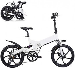 MQJ Electric Bike MQJ Ebikes Folding Electric Bicycle, 36V 250W 7.8Ah Lithium Battery Aluminum Alloy Lightweight E-Bikes, 3 Working Modes, Front and Rear Disc Brakes, White, 1