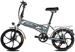 MQJ Electric Bike MQJ Ebikes Folding Electric Bike Ebike, 20" Electric Bicycle with 48V 10.5 / 12.5Ah Removable Lithium-Ion Battery, 350W Motor and Professional 7 Speed Gear, Grey, 12.5Ah