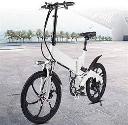 MQJ Electric Bike MQJ Ebikes Folding Electric Bike for Adult, 20 inch Aluminum Alloy E-Bike, City Commuter Bike with 36V 7.8Ah Removable Lithium Battery, Front and Rear Disc Brakes, White, 1