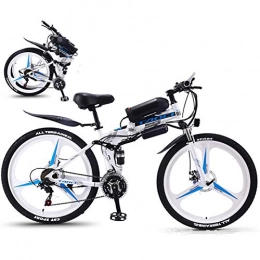 MRSDBTL Electric Bike MRSDBTL 26'' Electric Bike Foldable Mountain Bicycle for Adults 36V 350W 13AH Removable Lithium-Ion Battery E-Bike Fat Tire Double Disc Brakes LED Light, White