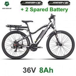 MSEBIKE Bike MSEBIKE 21 speeds, 27.5 Inches Pedal Assist Electrical Bicycle, 36V Invisibility Battery, Suspension Fork, Both Disc Brake, E bike Mountain Bike, Pedelec. (Plus 2 Extra Battery)