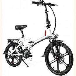 YUNLILI Electric Bike Multi-purpose 20 Inch Electric Bike Foldable City E-bike Men Women 350W 48V 10.4AH LCD Display 7 Speed Shift Front And Rear Bike Lights USB mobile Holder for Travel Outdoor White ( Color : White )
