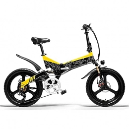 YUNLILI Electric Bike Multi-purpose Adult 20 In Folding Electric Bike 400W 48V Power Battery Magnesium Alloy E-Bike Anti-Theft System LCD Display Cruising Range 120 km for Outdoor Riding Travel Yellow ( Color : Yellow )