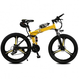 Multi-purpose Adult 26 In Folding Electric Bike 21 Speed 36V 6.8A Lithium Battery Electric Mountain Bicycle Power-Saving Portable Comfortable Multiple Shock Absorption Assisted Riding Endurance 20-25
