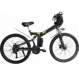 YUNLILI Bike Multi-purpose Electric Mountain Bike Portable Folding E-Bike Adults Electric Bike 26 inches Fat Tire 36V 10Ah Hidden Removable Lithium Battery for Mobility Assistance Travel Outdoor ( Color : Green )