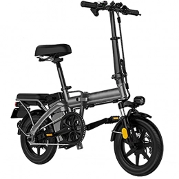 QTQZ Electric Bike Multi-purpose Folding Electric Bicycles Adults Commuter Electric Bikes Removable Lithium Battery Full Suspension 14 Inch Ebike Power Regeneration Electric Lock for Teenager Travel Outdoor Men And Wome