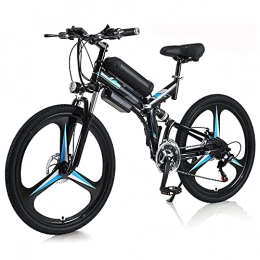 YUNLILI Electric Bike Multi-purpose Unisex Adult Electric Bike 350W Folding Bike 36V 10A Lithium-Ion Battery 26" Mountain E-Bike 21-Speed Transmission System 3 Riding Modes for Outdoor Cycling Travel Work Out Black