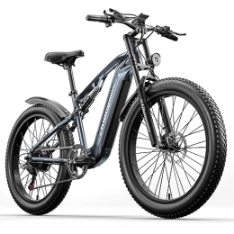Kinsella Electric Bike MX05 full suspension electric mountain bike is equipped with 48V 17.5AH SAMSUNG CELLS long-distance cruising lithium-ion battery SHIMANO MT200 oil brake kit Bafang powerful motor 26-inch fat tire