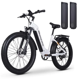 Vikzche Q Electric Bike MX06 Step Through Electric Bike for adult, Mountain E-Bike, 48V*17.5Ah Battery, Dual hydraulic disc brakes 26 inch Fat Tire men and women