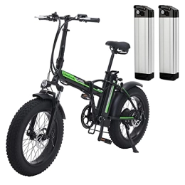 Vikzche Q Electric Bike MX20 Electric Bike 20"×4.0" Fat tire with 48V / 25Ah Removable Lithium Battery, Shimano 7-Speed City E-bike (TWO BATTERIES)