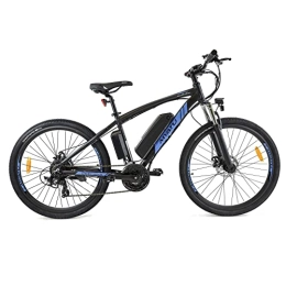 VANKEL Bike MYATU Electric Bicycle Mountain Bike, 27.5 Inches, with 21-Speed Shimano Derailleur, 250 W Motor, 36 V 12.5 Ah Lithium-Ion Battery, Aluminium Frame, 25 km / h, for Men and Women Black