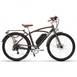 MZZK Bike MZZK 26'' High Speed Pedal Assist Electric Moutain Bike, Retro Saddle City Bicycle, 400W Powerful Brushless Motor, 48V 13Ah Lithium Battery (Brown 26'', 48V 13Ah+ 1 spare battery)