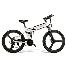 Fafrees Electric Bike N&F Electric Bikes for Adult, Magnesium Alloy Folding Electric Mountain Bike All Terrain, 26" 48V 350W 10.4Ah Removable Lithium-Ion Battery, Black (White)