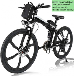 NAYY Electric Bike NAYY 26 inch Urban Commuter Electric Bike Folding Mountain E-Bike 21 Speed 36V 8A Lithium Battery Electric Bicycle for Adult Teen (Color : Black)