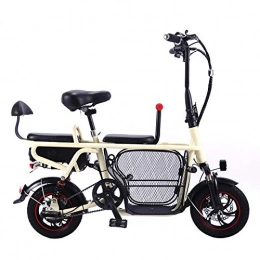 Generic Electric Bike New 12-inch folding electric bicycle with pet basket electric bike battery detachable, Especially Suitable for People On A Trip@Bare car does not contain battery white