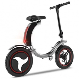 NGKWH Bike NGKWH Electric Bike, 350W Aluminum Alloy Material 14 Inch Foldable Mini Waterproof Electric Bicycle Used To Drive On Hardened Roads And Flat Dirt Roads (Color : Silver)