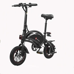 NGKWH Full Folding Electric Bicycle,240W Aluminum Alloy Bicycle Removable 36V With 3 Riding Modes Suitable For Parent-child Trave (Color : Black)