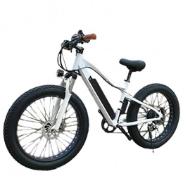 NMDD Electric Bicycle, Wide and Fat Snowmobiles, 26 Inch Mountain Outdoor Sports Variable Speed Lithium Battery Bike - White,26 Inches X 18.5 Inches