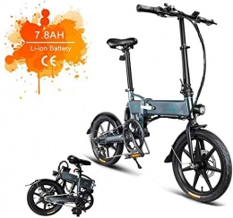 NOLOGO Electric Bike Nologo Sanvaree 16 inch foldable electric bike with pedals 36V 250W foldable e-bike with removable 7.8 Ah lithium-ion battery City e-bike light bike for teenagers and adults