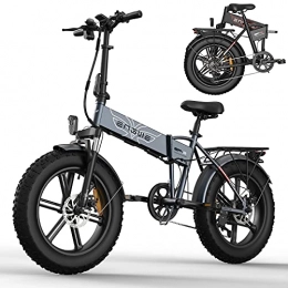 NXLWXN Bike NXLWXN Folding Electric Bike 750W Motor Fat Tire Electric Snow Bicycle 48V 12.8Ah Detachable Battery 7 Speed Mountain Electric Bike for Adults, A / Gray