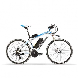 NYPB Electric Bike NYPB 26 Inch Electric Bike, E Bikes for Adults with 240W Motor 36V / 48V Removable Charging Lithium Battery Front & Rear Disc Brake Seat Adjustable 21 Speed Shifter, White blue, 36V 10AH