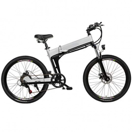 NYPB Bike NYPB Folding Electric Bike, Front & Rear Disc Brake with LED Headlights and 3 Modes 350W Motor Removable 48V 5AH / 10AH / 12.8AH Lithium-Ion Battery Unisex Bicycle, Silver A, 48V5AH 350W