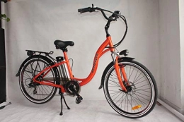 oembicycle Bike oembicycle 350W 36V 10.4AH Electric Bike 26'x2.125 Bike Cruiser 6 Speeds Shimano Derailluer Snow Beach eBike Bicycle Mechanical disc brake system (orange)