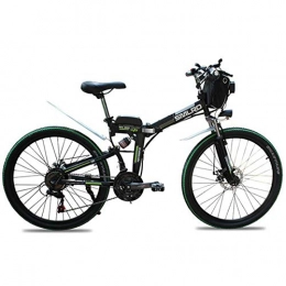 Oito Electric Bike Oito Electric Mountain Bike Bicycle Foldaway Lithium Battery Carbon Steel Frame LED Light Mechanical Disc Brake Intelligent Brushless Toothed Motor, Black, 36V10AH350W