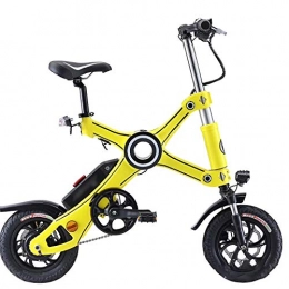 OMKMNOE Electric Bike OMKMNOE Folding Wheel, White Electric Bicycle Folding Bike Folding Wheel Citybike Electric Bicycle with Removable Full Spring Mountain Bike Holder Electric, Yellow