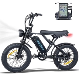 OneSport  ONESPORT 250W Electric Bike 20" x4.0” Fat Tire Electric Bicycles for Adults, 48V 15Ah Removable Battery E-Bike, 80Km Electric Mountain Bike, Shimano 7-Speed and Dual Shock Absorber