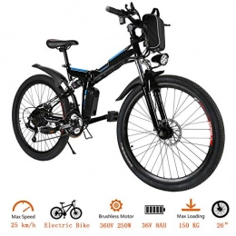 Oppikle Electric Bike Oppikle 26'' Electric Mountain Bike with Removable Large Capacity Lithium-Ion Battery (36V 250W), Electric Bike 21 Speed Gear and Three Working Modes (Black)