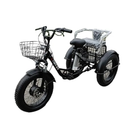OSHKI Bike OSHKI 3 Wheels Electric Bicycle 24 Inch 500W High Brush Motor Tricycle Equipped with 48V 12Ah Detachable Lithium Battery Tricycle for Adult Elderly And Women