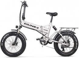 Oulida Bike Oulida Electric bicycle, 20 inches 500W foldable electric bicycle snow mountain bike, with lithium battery and a 48V 12.8AH disc brake mountain bike (Silver) woo (Color : -, Size : -)