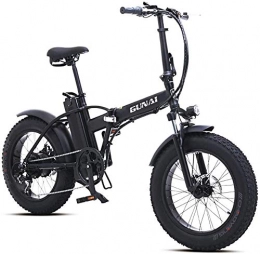 Oulida Bike Oulida Electric bicycle, 20 inches 500W foldable electric bicycle snow mountain bike, with the rear seat, and a lithium battery with 48V 15AH disc brake (black) woo (Color : -, Size : -)