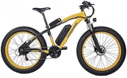 Oulida Electric Bike Oulida Electric bicycle, 26 inches fat bicycle, electric bicycle 21 speed, 48V 17Ah large capacity battery, lockable fork, auxiliary pedal 5 woo (Color : Yellow, Size : 17Ah+1 Spare Battery)