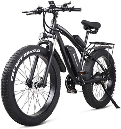 Oulida Electric Bike Oulida Electric bicycle, 48V 1000W electric bicycle electric bike electric bicycle tire 26 inches thick S-h-i-m-a-n-o 21 cruiser speed beach sports men lithium hydraulic disc MTB woo (Color : Black)