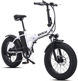 Oulida Bike Oulida Electric bicycle, 500W foldable electric bicycle mountain bike, with 48V 15AH lithium 20-inch wheels, and disc brake mountain bike woo (Color : White)